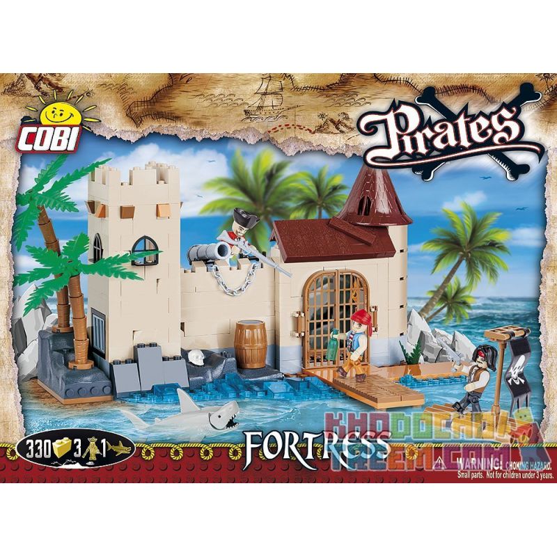 COBI 6015 non Lego PHÁO ĐÀI bộ đồ chơi xếp lắp ráp ghép mô hình Pirates Of The Caribbean FORTRESS Cướp Biển Vùng Caribe 330 khối
