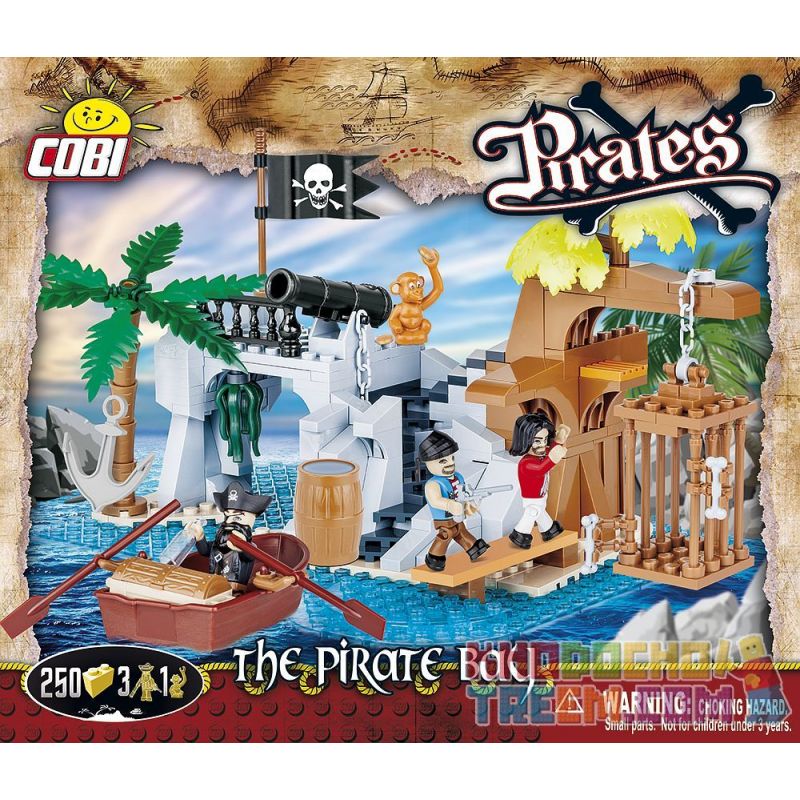 COBI 6014 non Lego VỊNH CƯỚP BIỂN bộ đồ chơi xếp lắp ráp ghép mô hình Pirates Of The Caribbean THE PIRATE BAY Cướp Biển Vùng Caribe 250 khối
