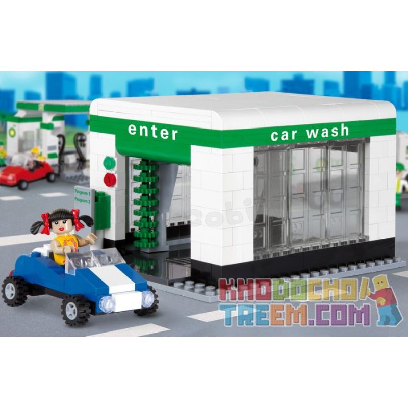 COBI BP-1972 1972 BP1972 non Lego RỬA XE bộ đồ chơi xếp lắp ráp ghép mô hình City CAR WASH Thành Phố 273 khối