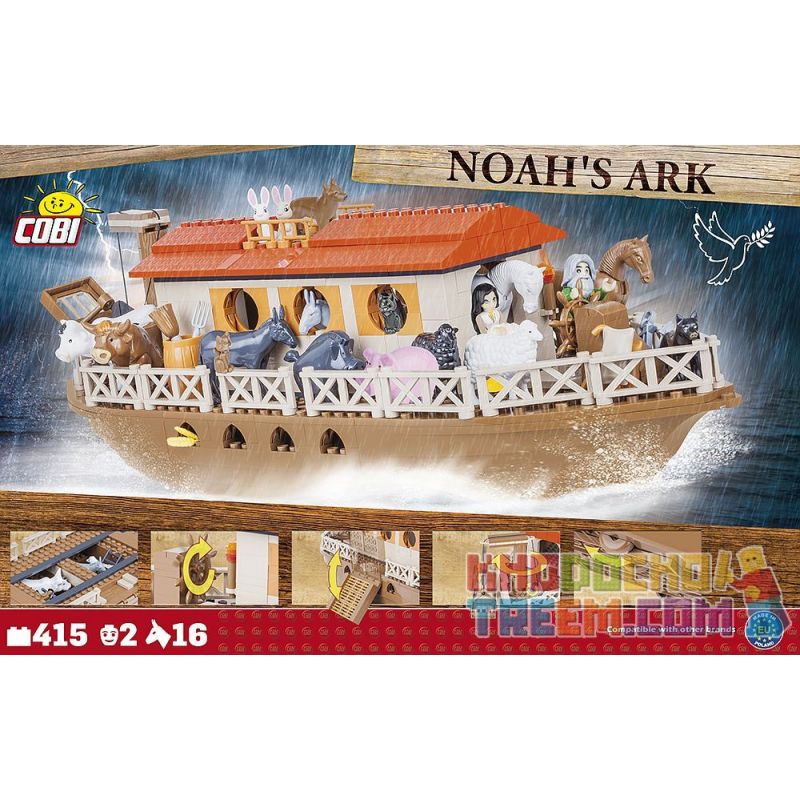 COBI 28026 non  CON TÀU CỦA NOAH bộ đồ chơi xếp lắp ráp ghép mô hình NOAH'S ARK 415 khối