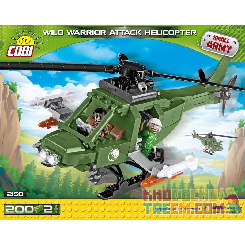 COBI 2158 non Lego TRỰC THĂNG TẤN CÔNG WILD WARRIOR bộ đồ chơi xếp lắp ráp ghép mô hình Military Army WILD WARRIOR ATTACK HELICOPTER Quân Sự Bộ Đội 200 khối