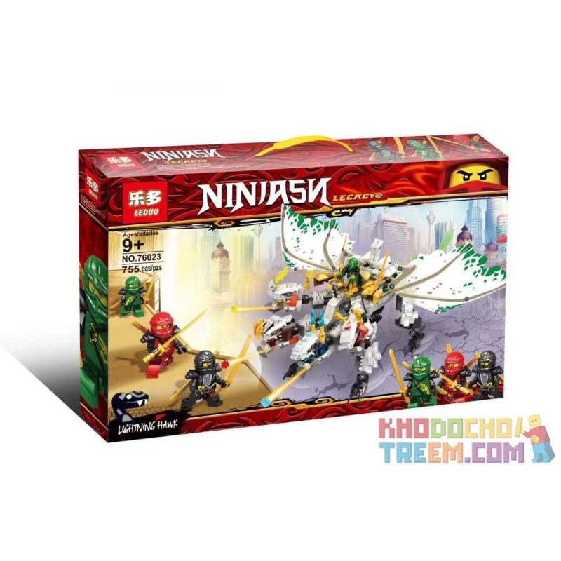 LEDUO 76023 non Lego NINJA RỒNG BỐN ĐẦU bộ đồ chơi xếp lắp ráp ghép mô hình The Lego Ninjago Movie NINJASN LECACY Ninja Lốc Xoáy 755 khối