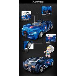 FORANGE FC1601 1601 non  BUGATTI CHIRON. bộ đồ chơi xếp lắp ráp ghép mô hình Racers RACING CLUB BUGATTI CHIRON Đua Tốc Độ 291 khối
