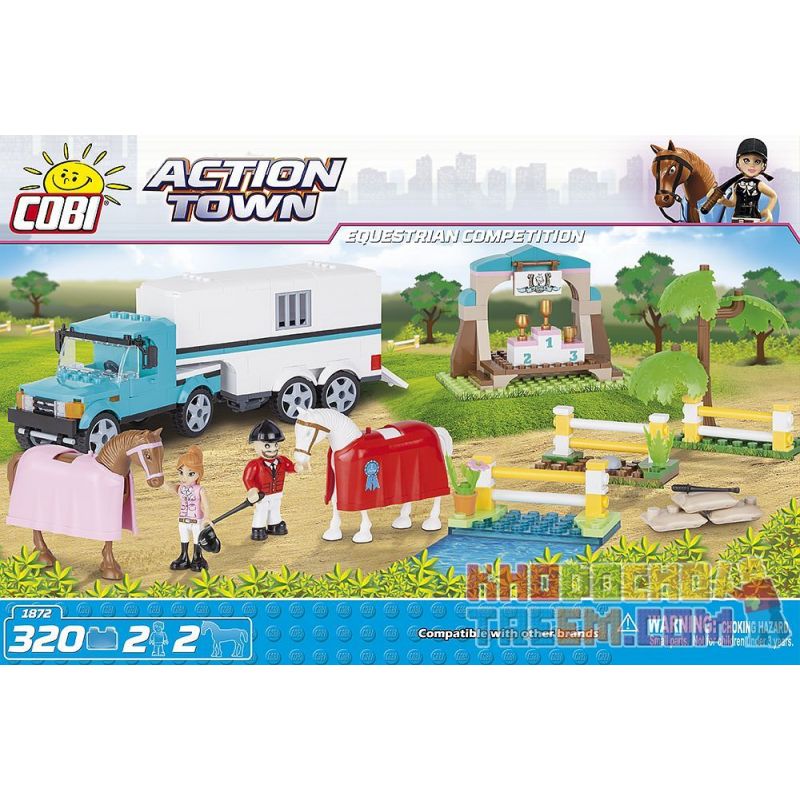 COBI 1872 non Lego THI ĐUA NGỰA bộ đồ chơi xếp lắp ráp ghép mô hình City EQUESTRIAN COMPETITION Thành Phố 320 khối