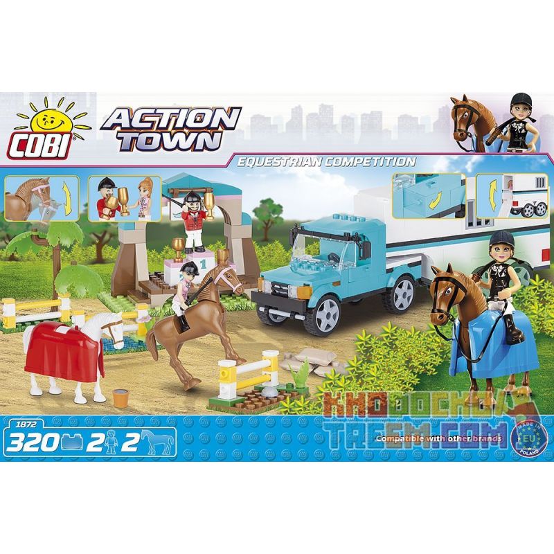 COBI 1872 non  THI ĐUA NGỰA bộ đồ chơi xếp lắp ráp ghép mô hình City EQUESTRIAN COMPETITION Thành Phố 320 khối