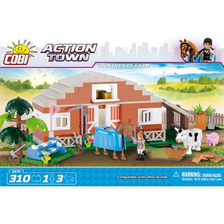 COBI 1875 non  TRANG TRẠI ĐỒNG QUÊ bộ đồ chơi xếp lắp ráp ghép mô hình City COUNTRYSIDE FARM Thành Phố 310 khối