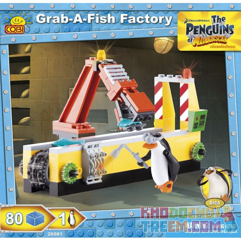 COBI 26081 non Lego NHÀ MÁY ĐÁNH BẮT CÁ bộ đồ chơi xếp lắp ráp ghép mô hình Factory GRAB-A-FISH FACTORY 80 khối