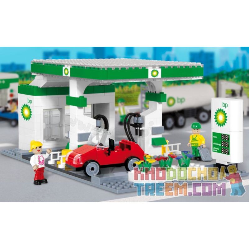 COBI BP-1973 1973 BP1973 non Lego KHÍ GA bộ đồ chơi xếp lắp ráp ghép mô hình City GAS STATION Thành Phố 278 khối