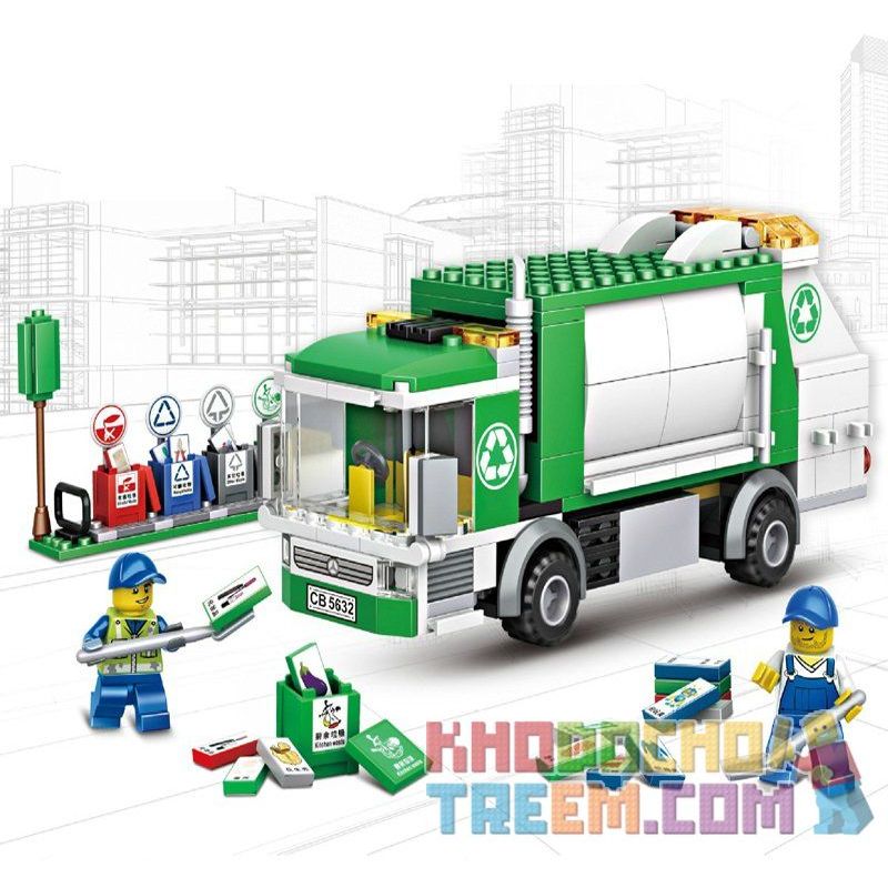 NOT Lego GARBAGE TRUCK 4432 CHAOBAO 5632 xếp lắp ráp ghép mô hình XE RÁC CHỞ RÁC City Thành Phố 208 khối