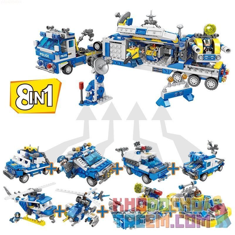 Kazi KY67256 67256 non Lego XE CHỈ HUY CABIN DI ĐỘNG LES 8 TỔ HỢP 72 BIẾN THỂ bộ đồ chơi xếp lắp ráp ghép mô hình Police Cảnh Sát 865 khối