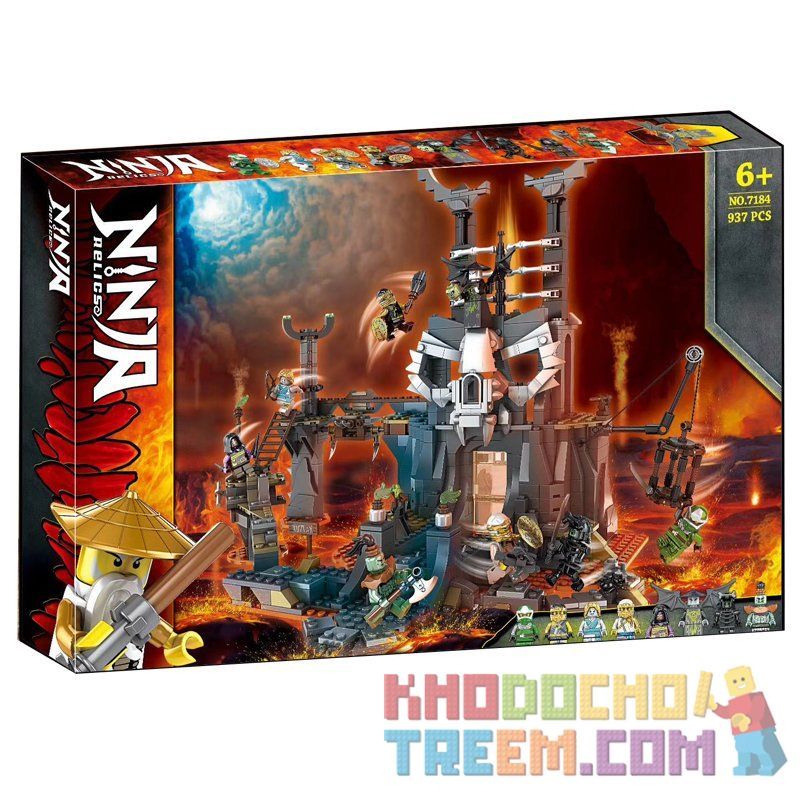 NOT Lego SKULL SORCERER'S DUNGEON 71722 7184 80022 PRCK 61066 xếp lắp ráp ghép mô hình HẦM NGỤC CỦA SORCERER SKULL PHÙ THỦY ĐẦU LÂU The Lego Ninjago Movie Ninja Lốc Xoáy 1170 khối