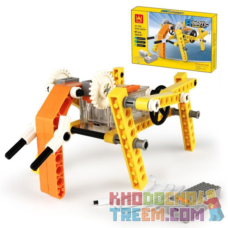 WANGE 1202 non Lego MÁY MÓC ĐỘNG VẬT-VOI bộ đồ chơi xếp lắp ráp ghép mô hình Technic ROBOTIC ELEPHANT Kỹ Thuật Công Nghệ Cao Mô Hình Phương Tiện 61 khối