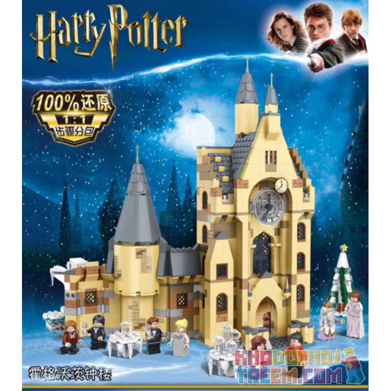 NOT Lego HOGWARTS CLOCK TOWER 75948 J BRAND J10001 10001 Bela Lari 11344 LEDUO 49008 SX 6010 xếp lắp ráp ghép mô hình THÁP ĐỒNG HỒ HOGWARTS Harry Potter Chú Bé Phù Thủy 922 khối