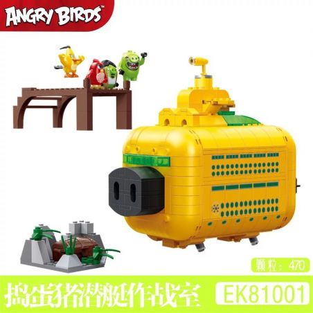 COGO 81001 non  LỪA HOẶC XỬ LÝ PHÒNG CHIẾN TRANH TÀU NGẦM bộ đồ chơi xếp lắp ráp ghép mô hình The Angry Birds Movie Những Chú Chim Điên 470 khối