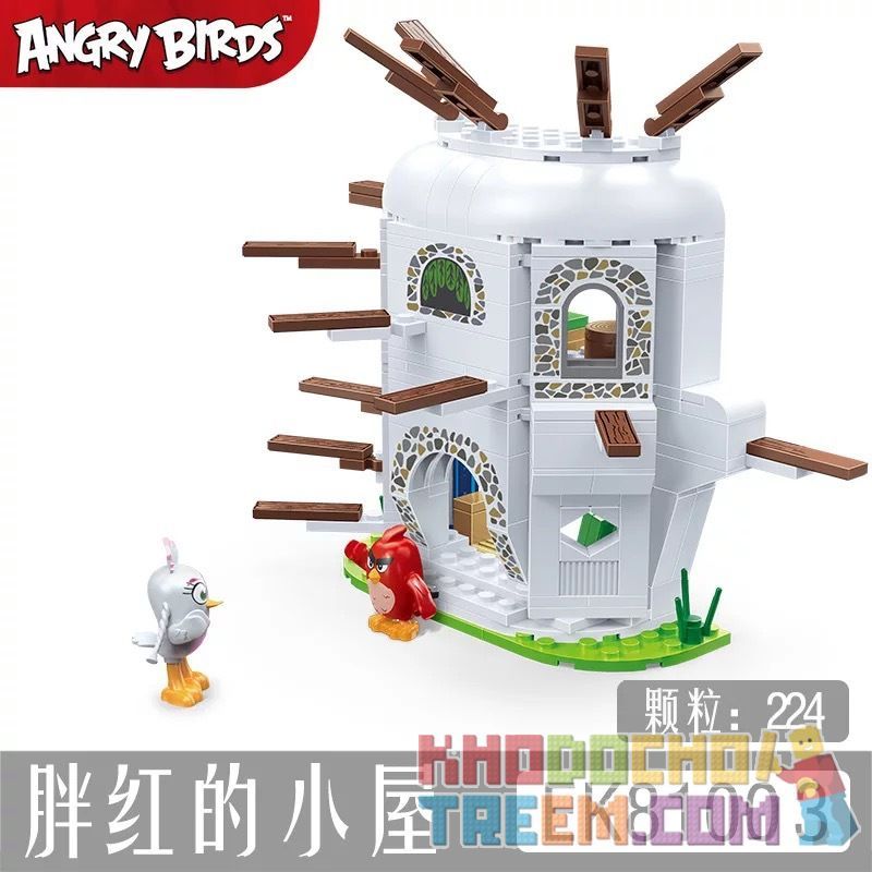 COGO 81003 non Lego CABIN MÀU ĐỎ BÉO bộ đồ chơi xếp lắp ráp ghép mô hình The Angry Birds Movie Những Chú Chim Điên 224 khối