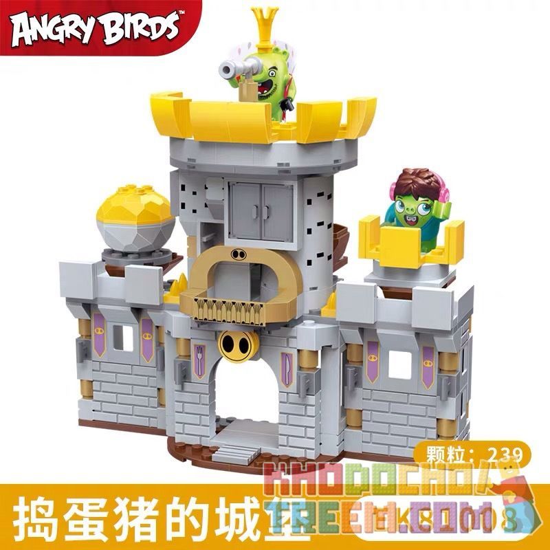 COGO 81008 non Lego LỪA HOẶC ĐIỀU TRỊ LÂU ĐÀI LỢN bộ đồ chơi xếp lắp ráp ghép mô hình The Angry Birds Movie Những Chú Chim Điên 239 khối