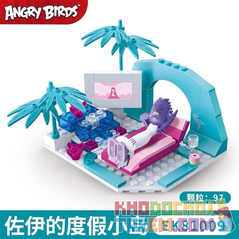 COGO 81009 non Lego ĐẢO NGHỈ MÁT CỦA ZOE bộ đồ chơi xếp lắp ráp ghép mô hình The Angry Birds Movie Những Chú Chim Điên 97 khối