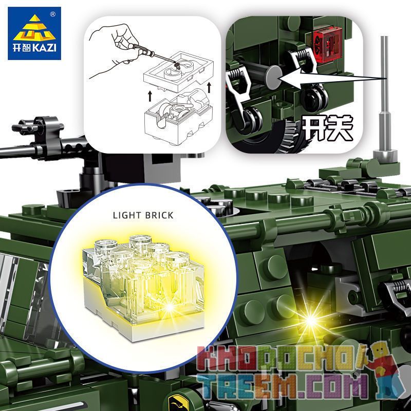 Kazi KY84070 84070 non  XE BỌC THÉP KY84070 bộ đồ chơi xếp lắp ráp ghép mô hình Military Power Sức Mạnh Quân Sự 446 khối