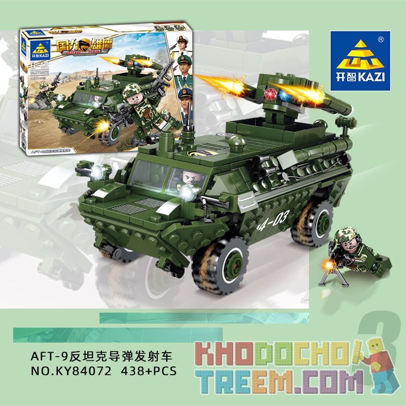 Kazi KY84072 84072 non Lego XE BỌC THÉP KY84072 bộ đồ chơi xếp lắp ráp ghép mô hình Military Power Sức Mạnh Quân Sự 438 khối