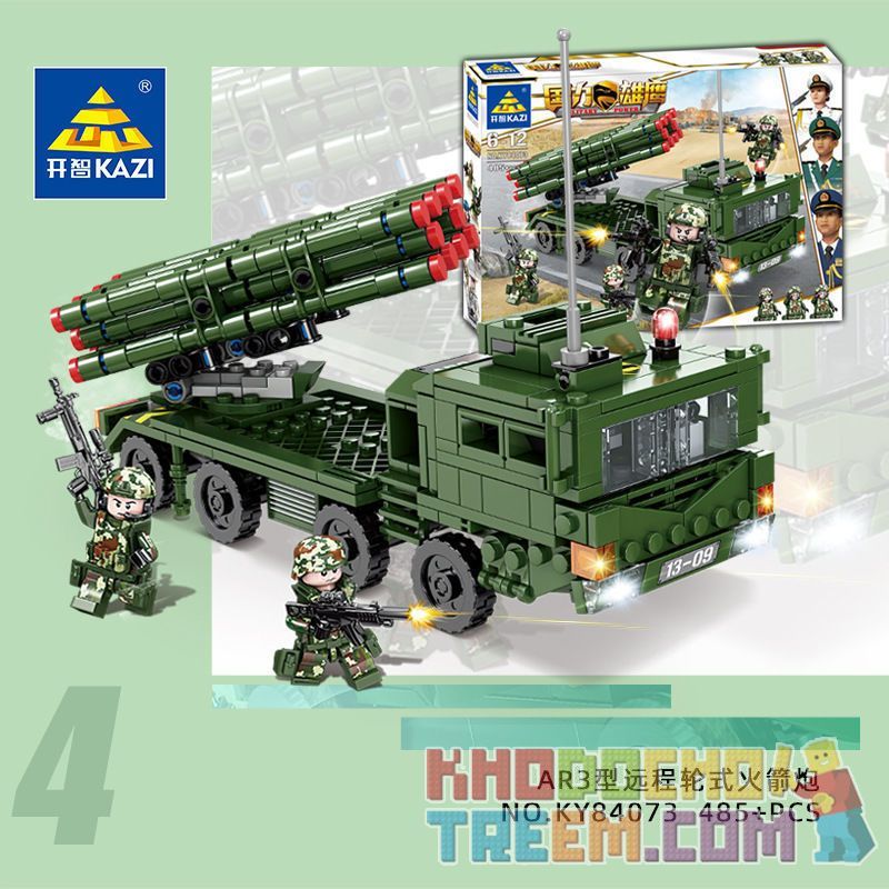 Kazi KY84073 84073 non Lego XE BỌC THÉP KY84073 bộ đồ chơi xếp lắp ráp ghép mô hình Military Power Sức Mạnh Quân Sự 485 khối