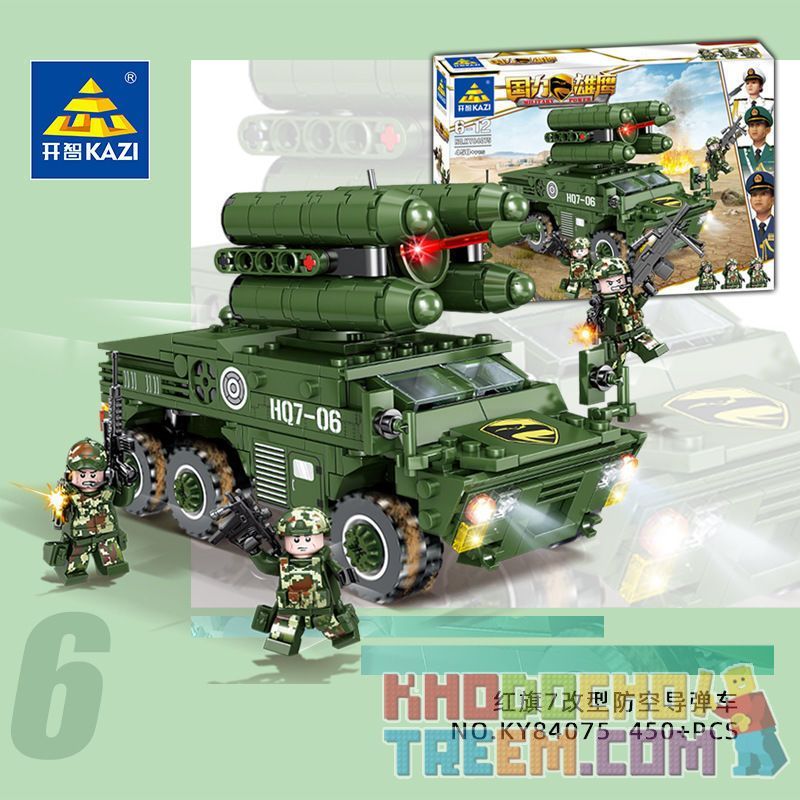 Kazi KY84075 84075 non Lego XE BỌC THÉP KY84075 bộ đồ chơi xếp lắp ráp ghép mô hình Military Power Sức Mạnh Quân Sự 450 khối