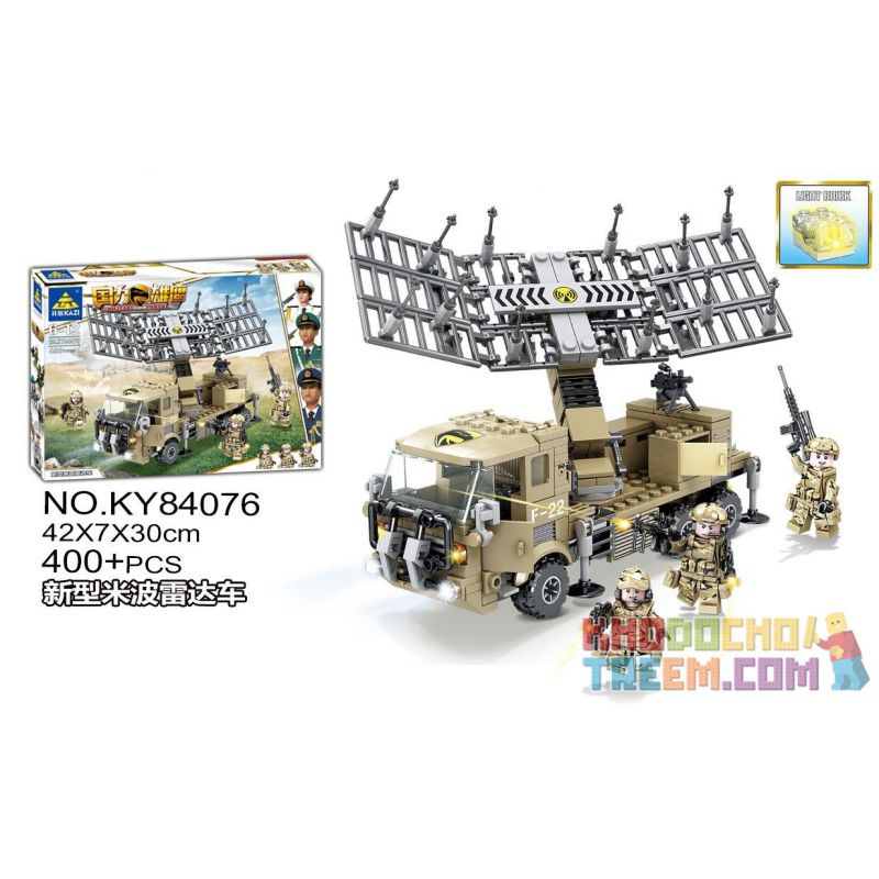 Kazi KY84076 84076 non Lego XE TĂNG RADAR KY84076 bộ đồ chơi xếp lắp ráp ghép mô hình Military Power Sức Mạnh Quân Sự 400 khối