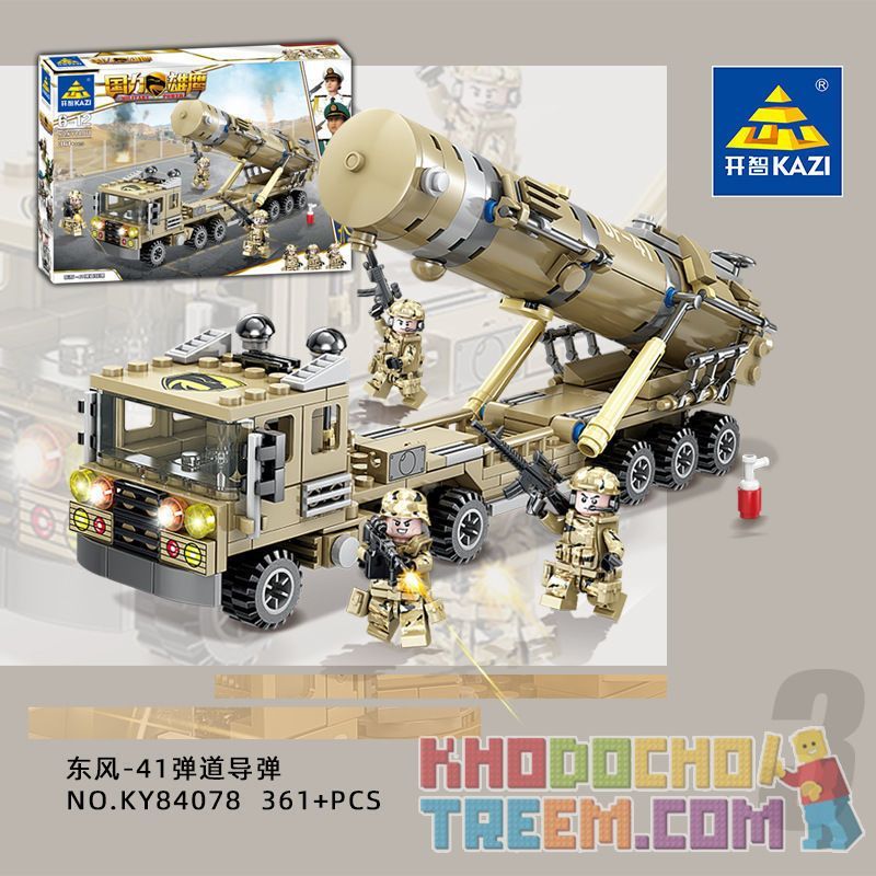 Kazi KY84078 84078 non  TÊN LỬA ĐẠN ĐẠO DONGFENG-41 bộ đồ chơi xếp lắp ráp ghép mô hình Military Power Sức Mạnh Quân Sự 361 khối