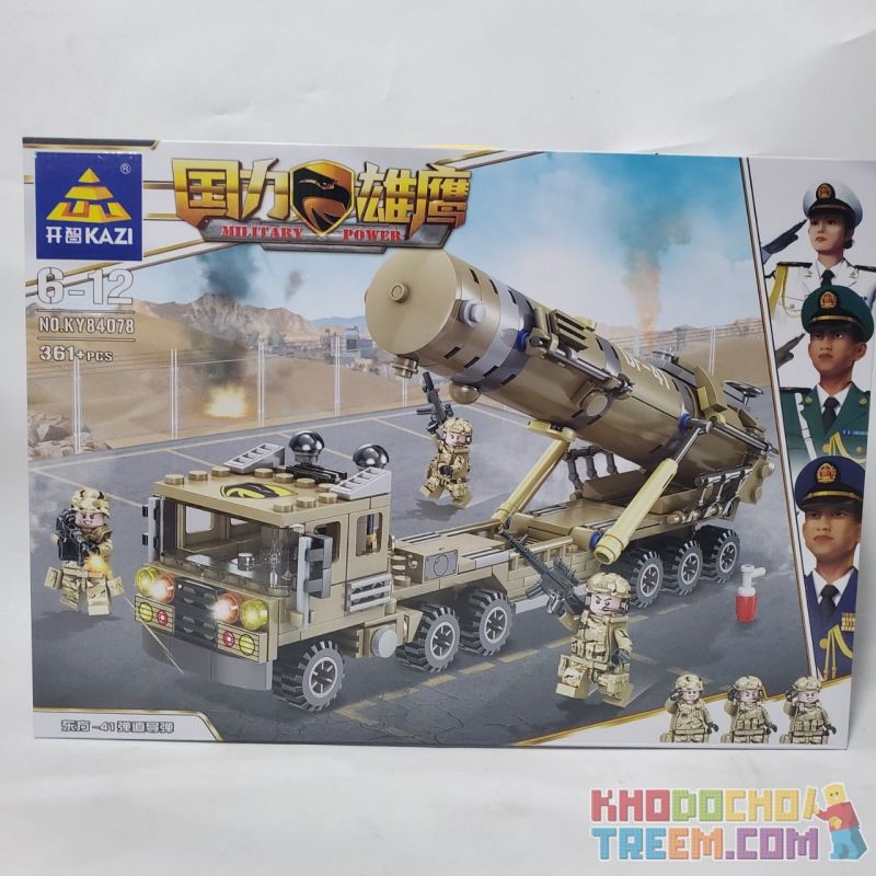 Kazi KY84078 84078 non  TÊN LỬA ĐẠN ĐẠO DONGFENG-41 bộ đồ chơi xếp lắp ráp ghép mô hình Military Power Sức Mạnh Quân Sự 361 khối