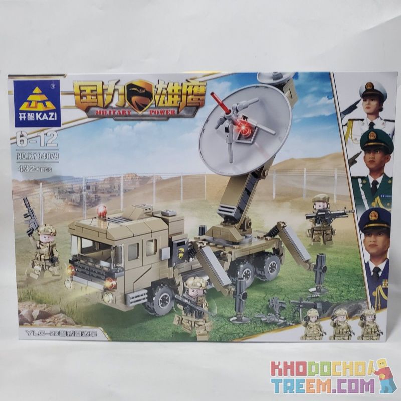 Kazi KY84079 84079 non  XE RADAR CẢNH BÁO YLC-20 bộ đồ chơi xếp lắp ráp ghép mô hình Military Power Sức Mạnh Quân Sự 432 khối