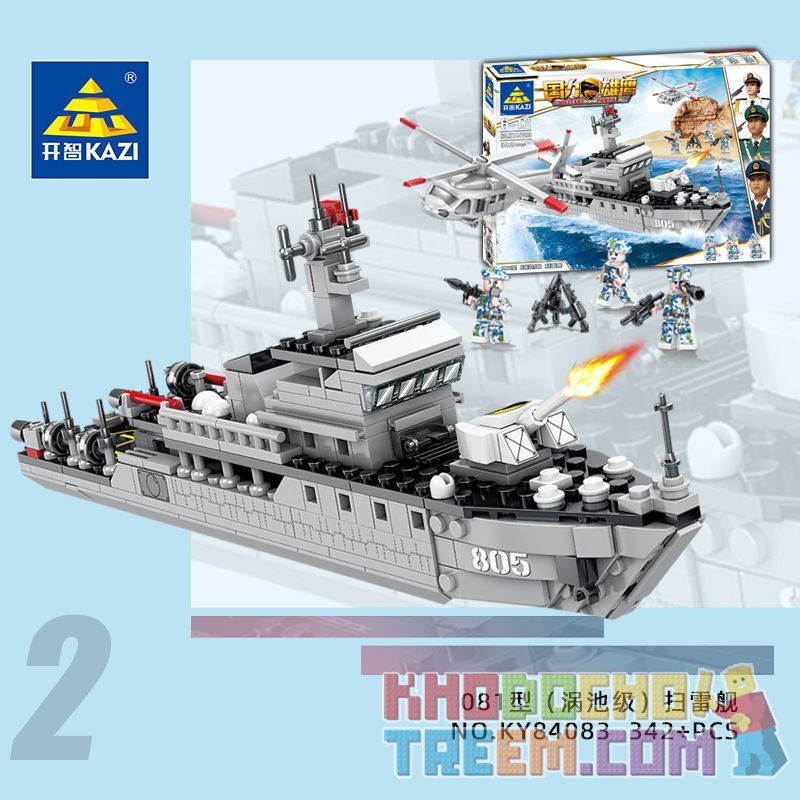 Kazi KY84083 84083 non Lego TÀU QUÉT MÌN KIỂU 081 (LOẠI BỂ XOÁY) bộ đồ chơi xếp lắp ráp ghép mô hình Military Power Sức Mạnh Quân Sự 342 khối