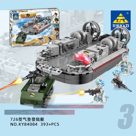 Kazi KY84084 84084 non  TÀU ĐỔ BỘ ĐỆM KHÍ LOẠI 726 bộ đồ chơi xếp lắp ráp ghép mô hình Military Power Sức Mạnh Quân Sự
