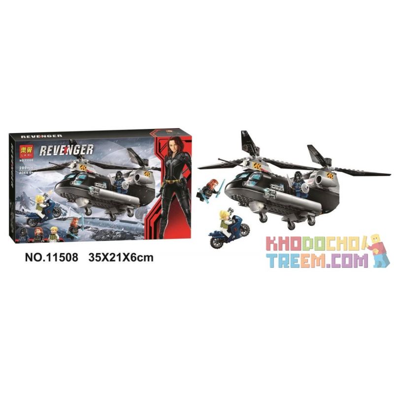 NOT Lego BLACK WIDOW'S HELICOPTER CHASE 76162 LARI 11508 MINGER MG151 xếp lắp ráp ghép mô hình BLACK WIDOW'S HELICOPTER CHASE CUỘC RƯỢT ĐUỔI BẰNG TRỰC THĂNG CỦA GÓA PHỤ ĐEN Marvel Super Heroes Siêu Anh Hùng Marvel 271 khối