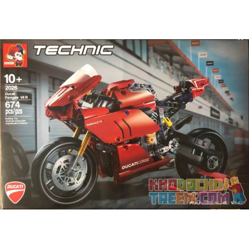 NOT Lego TECHNIC 42107 Ducati Panigale V4 R Track Bike , GBL KY1054 1054 JOKER 2026 2027 LEBO 10272 Xếp hình Ducati Panigale Hf R 646 khối