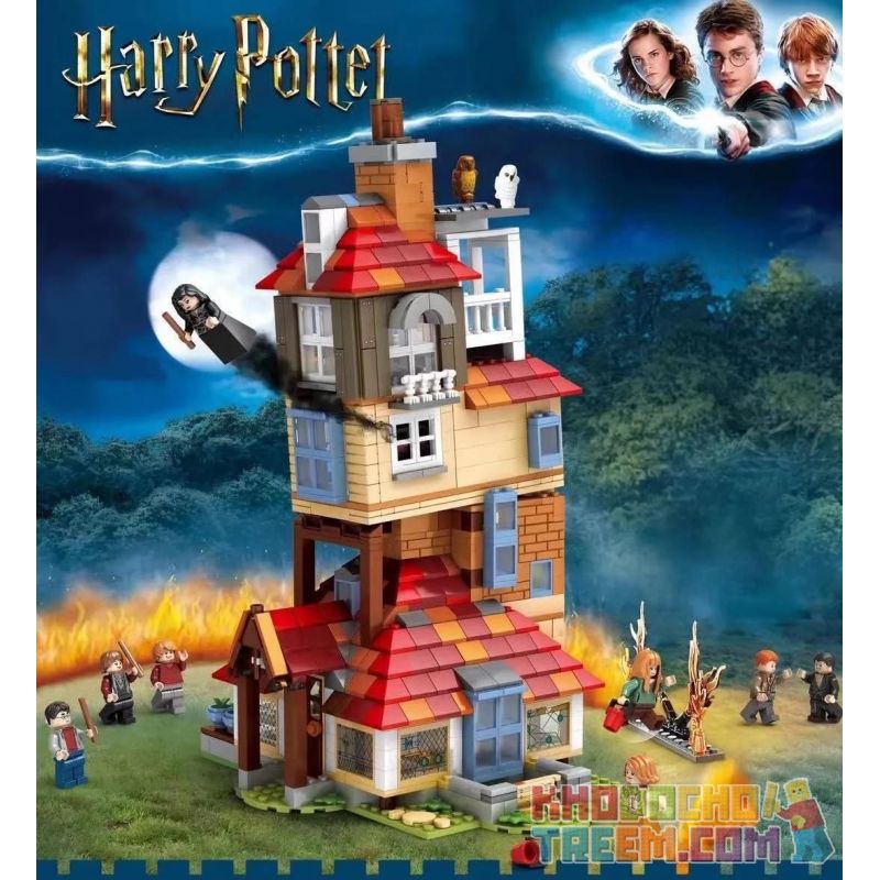 BLANK 70070 7185 80009 TANK 11572 Xếp hình kiểu Lego HARRY POTTER Attack On The Burrow Harry Potter Offensive Tấn Công Vào Hang 