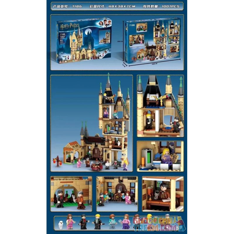 BLANK 7186 80004 TANK 11573 Xếp hình kiểu Lego HARRY POTTER Hogwarts Astronomy Tower Harry Potter Hogworth Astronomical Tower Th