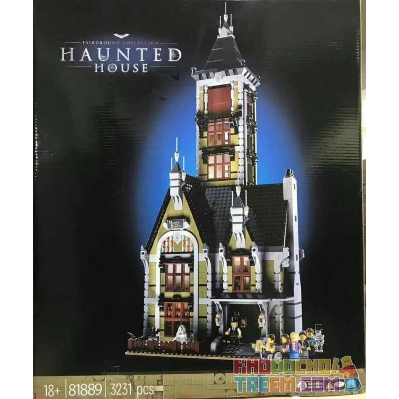 BLANK 81889 LEBO 10753 XD 2025 Xếp hình kiểu Lego CREATOR EXPERT Haunted House Ghost House Jumping Machine Ngôi Nhà Ma ám 3231 k
