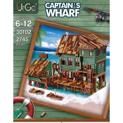 URGE 30102 non  THUYỀN TRƯỞNG bộ đồ chơi xếp lắp ráp ghép mô hình Town CAPTAIN'S WHARF Thị Trấn 2745 khối