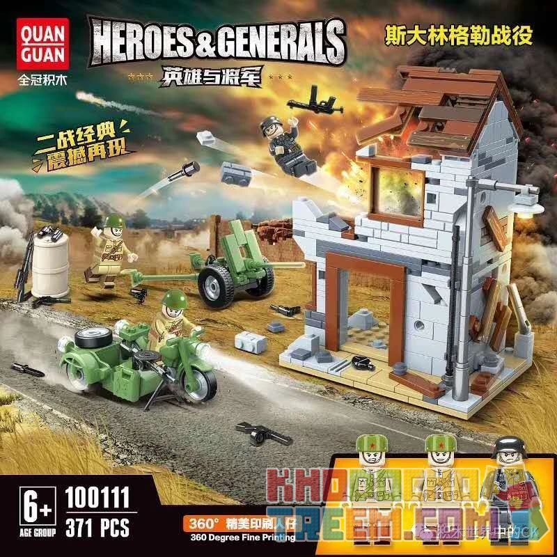 NOT Lego BRICKHEADZ 6322719 Heroes & Generals Heroes And Generals Battle Of Stalingrad , QUANGUAN 100111 Xếp hình Gạch Hàng ChâuHeadz 371 khối