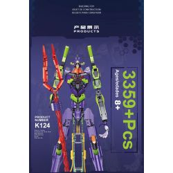 SUPER 18K K124 non  MÁY SỐ 1 bộ đồ chơi xếp lắp ráp ghép mô hình Neon Genesis Evangelion EVANGELION TEST TYPE-01 3359 khối