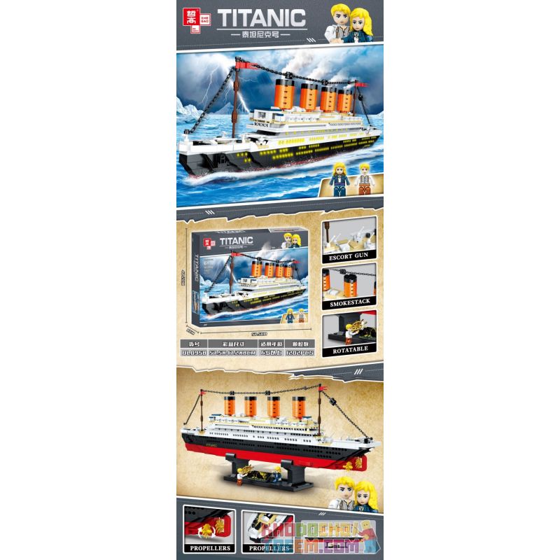 ZHEGAO QL0958 0958 non  TITANIC. bộ đồ chơi xếp lắp ráp ghép mô hình Creator Sáng Tạo 1202 khối