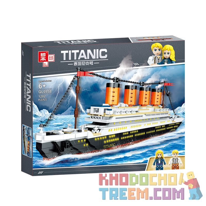 ZHEGAO QL0958 0958 non  TITANIC. bộ đồ chơi xếp lắp ráp ghép mô hình Creator Sáng Tạo 1202 khối