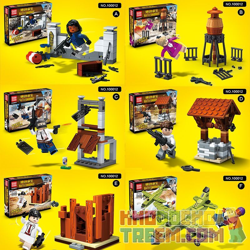 100012 non Lego CHIẾN TRƯỜNG CỦA NGƯỜI CHƠI VÔ DANH bộ đồ chơi xếp lắp ráp ghép mô hình Pubg Battlegrounds Bắn Súng