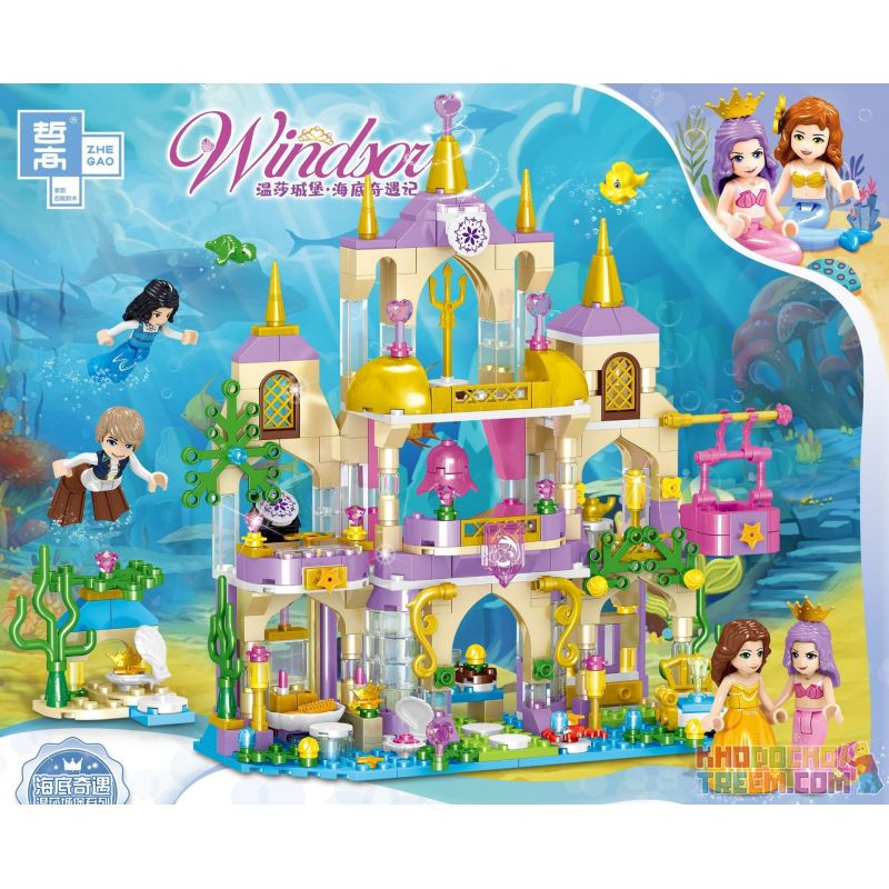 ZHEGAO QL1156 1156 non Lego LÂU ĐÀI GABRIEL bộ đồ chơi xếp lắp ráp ghép mô hình Disney Princess WINDSOR Công Chúa 466 khối