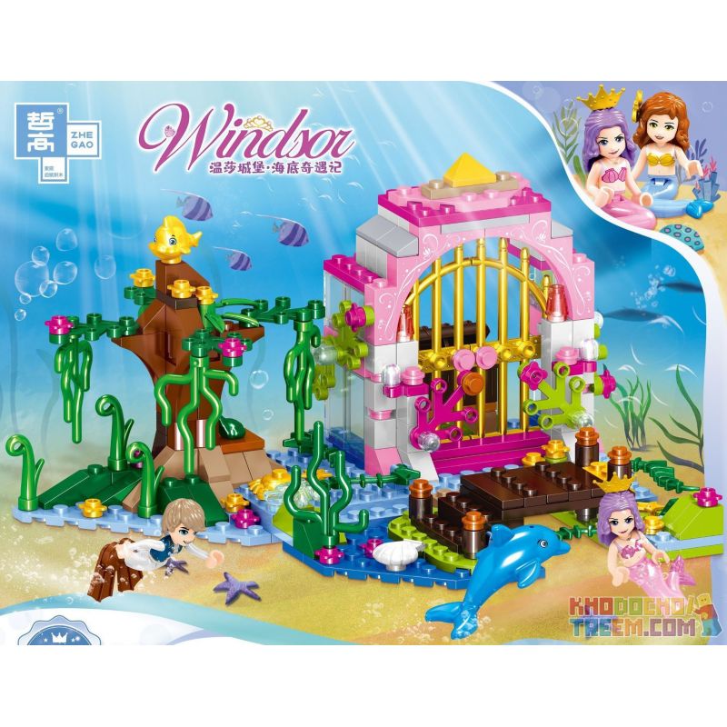 ZHEGAO QL1153 1153 non Lego KHO BÁU BỊ MẤT DƯỚI ĐÁY BIỂN bộ đồ chơi xếp lắp ráp ghép mô hình Disney Princess WINDSOR Công Chúa 265 khối