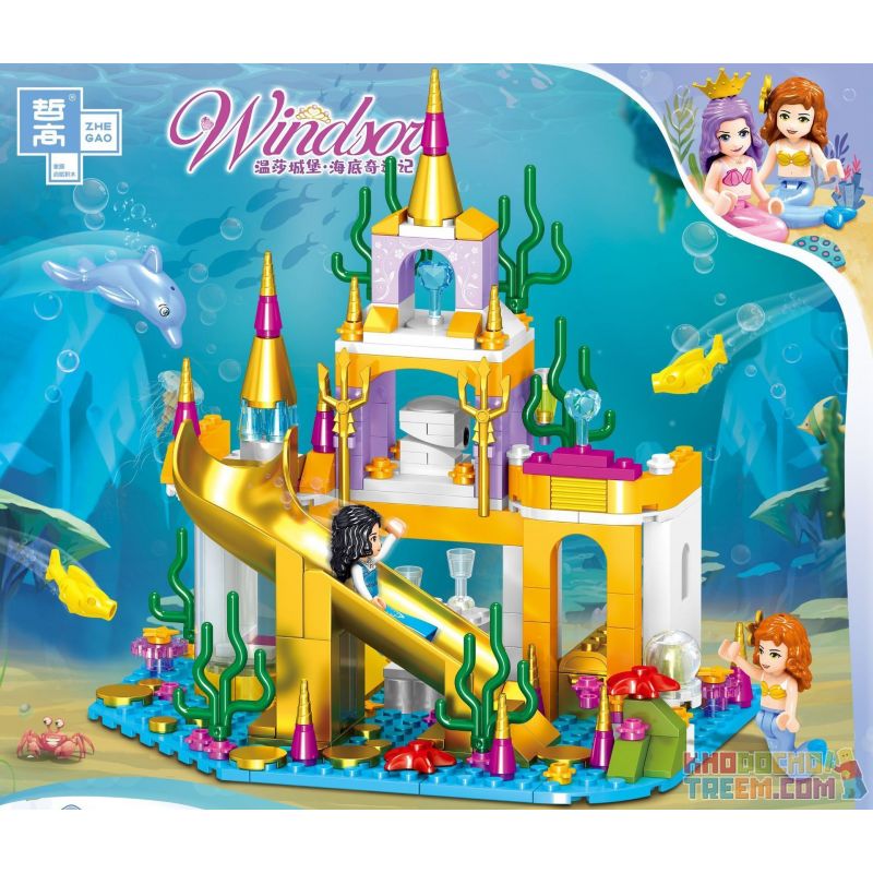 ZHEGAO QL1154 1154 non Lego THIÊN ĐƯỜNG SAO BIỂN bộ đồ chơi xếp lắp ráp ghép mô hình Disney Princess WINDSOR Công Chúa 257 khối