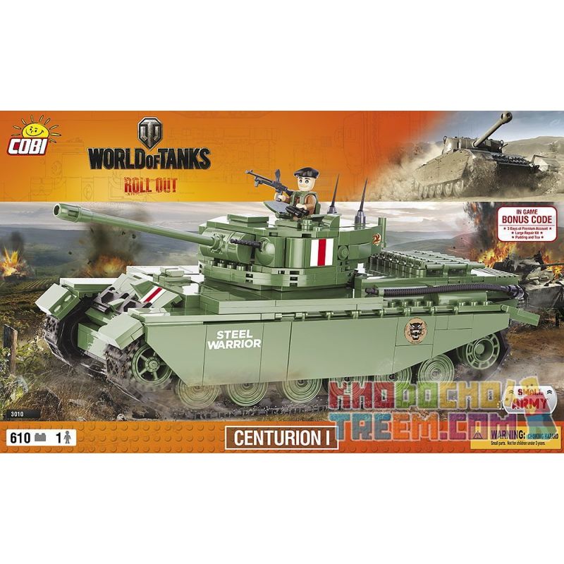 COBI 3010 non Lego TRĂM LONGFAN. bộ đồ chơi xếp lắp ráp ghép mô hình Military Army CENTURION Quân Sự Bộ Đội 610 khối