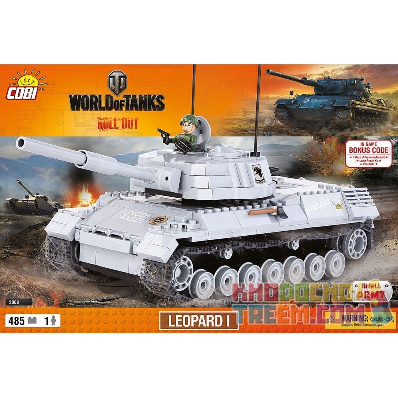 COBI 3009 non Lego LEOPARD 1. bộ đồ chơi xếp lắp ráp ghép mô hình Military Army LEOPARD I Quân Sự Bộ Đội 485 khối