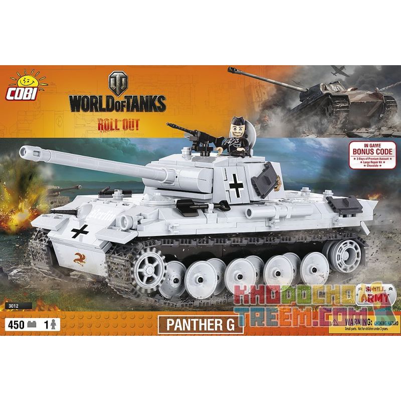 COBI 3012 non Lego BÁO bộ đồ chơi xếp lắp ráp ghép mô hình Military Army PANTHER G Quân Sự Bộ Đội 450 khối