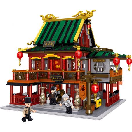 ZHEGAO QL0978 0978 non  TÒA ÁN PIN ZHEN bộ đồ chơi xếp lắp ráp ghép mô hình Modular Buildings CHINESE STREET-VIEW Mô Hình Nhà Cửa 2552 khối