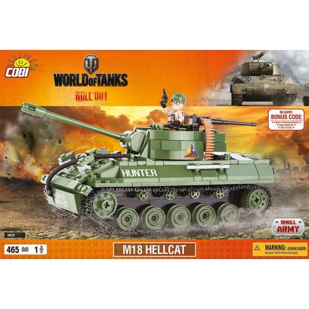 COBI 3006 non  CHUỘT CHÙ M18 bộ đồ chơi xếp lắp ráp ghép mô hình Military Army M18 HELLCAT Quân Sự Bộ Đội 465 khối
